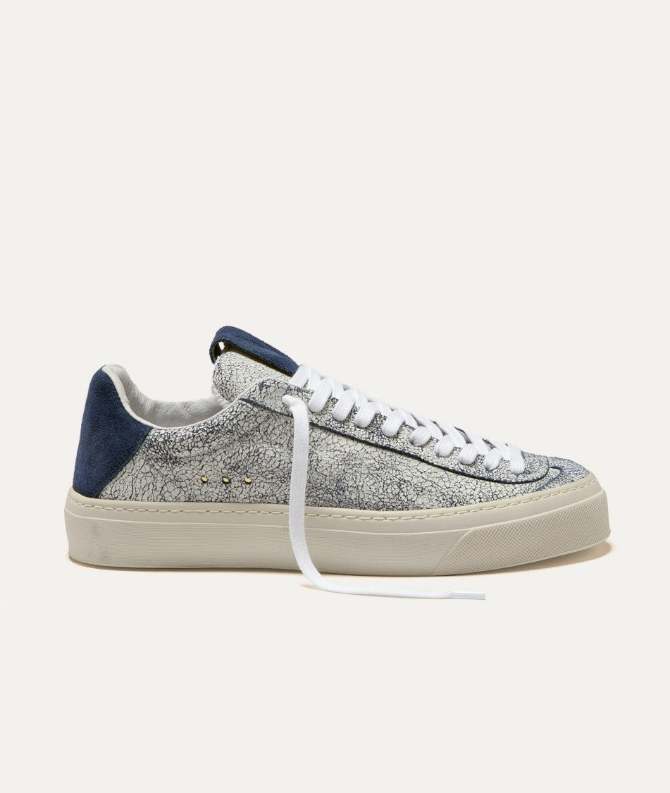 Aqua Alta Venice Craquelé Leather Sneakers With Lightweight Sole