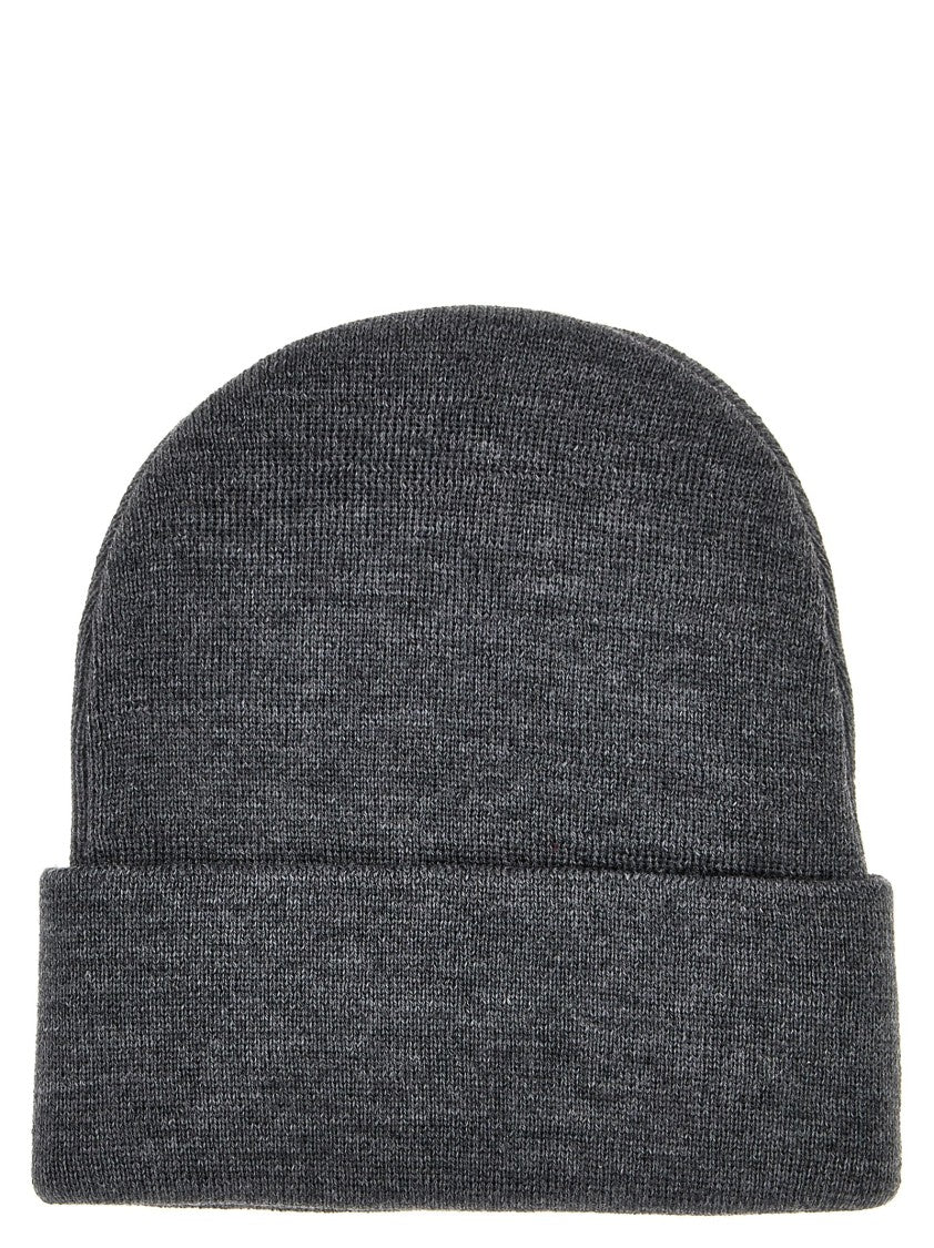 Gucci Wool Beanie With Front Embroidered Logo In Pastel Purple
