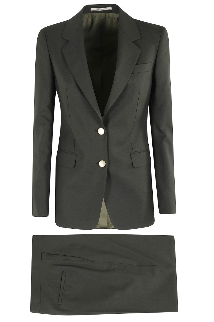 Tagliatore Tailored Green Suit With Mono-Breasted Blazer And Structured Fit