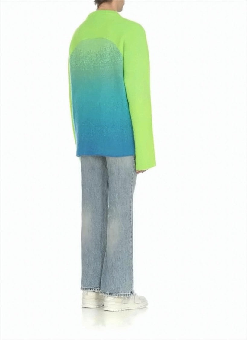 Erl Gradient Mohair-Blend Sweater With Lettering Detail