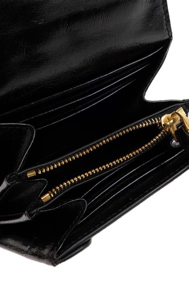 Ami Compact Calf Leather Wallet With Heart Emblem