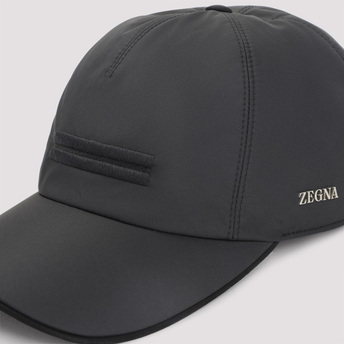 Zegna Black Nylon Baseball Cap