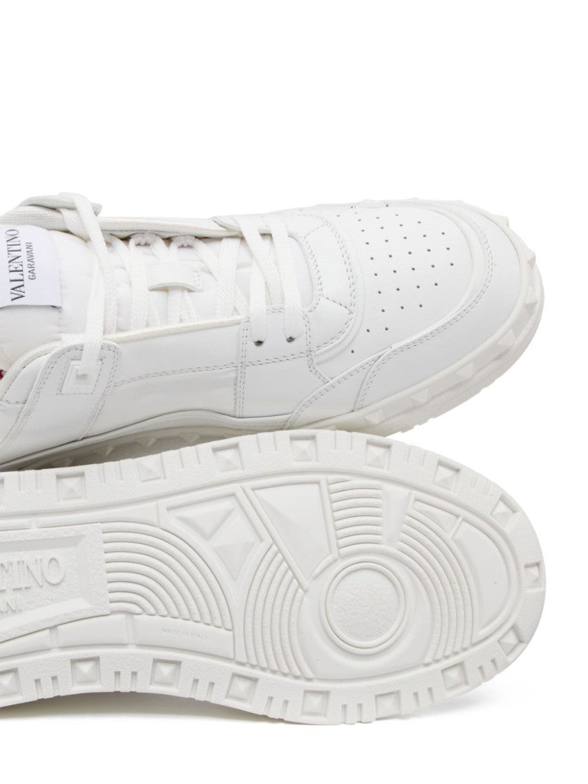 Valentino Garavani Premium Calf Leather Sneakers With Rockstud Detailing