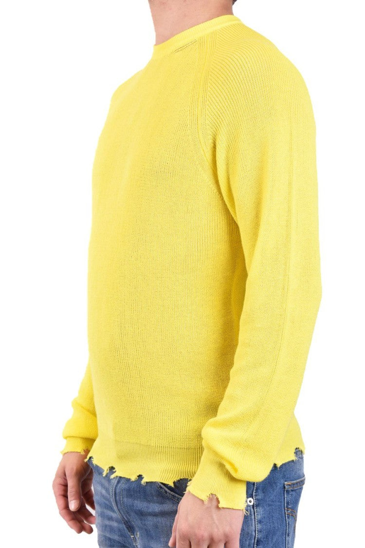 Laneus Yellow Cotton Sweater
