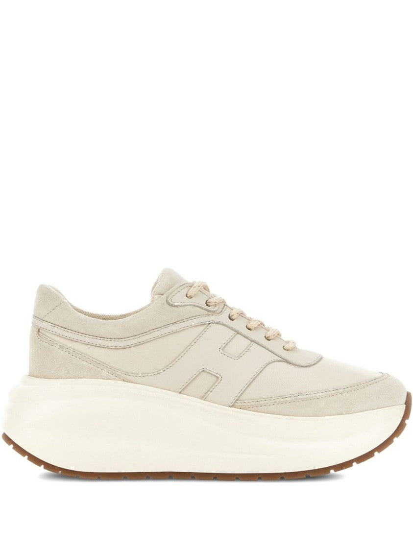 Hogan White Sneakers With Sculpted Sole