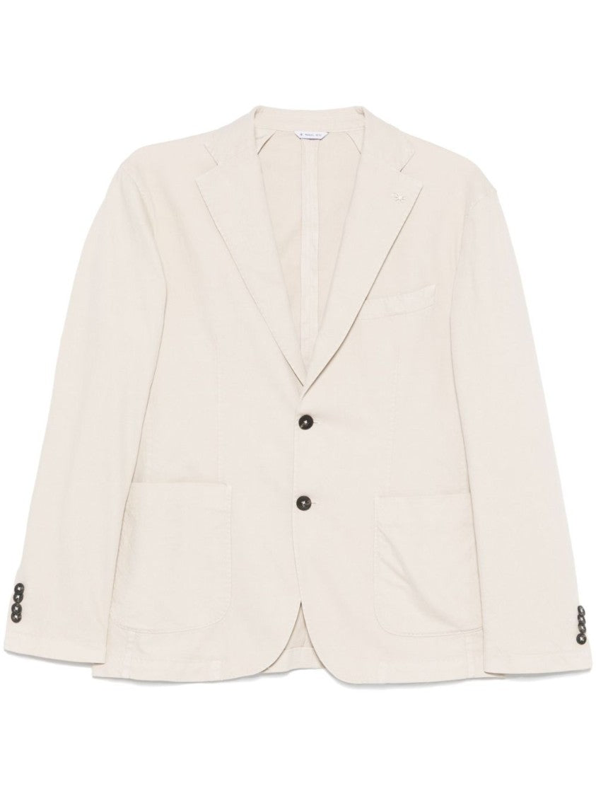 Manuel Ritz Tailored Sand Beige Single Breasted Blazer