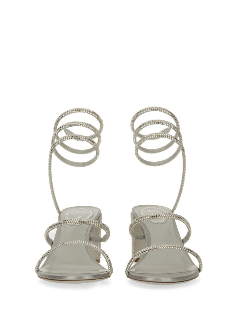 René Caovilla "Cleo" Sandal With Crystals