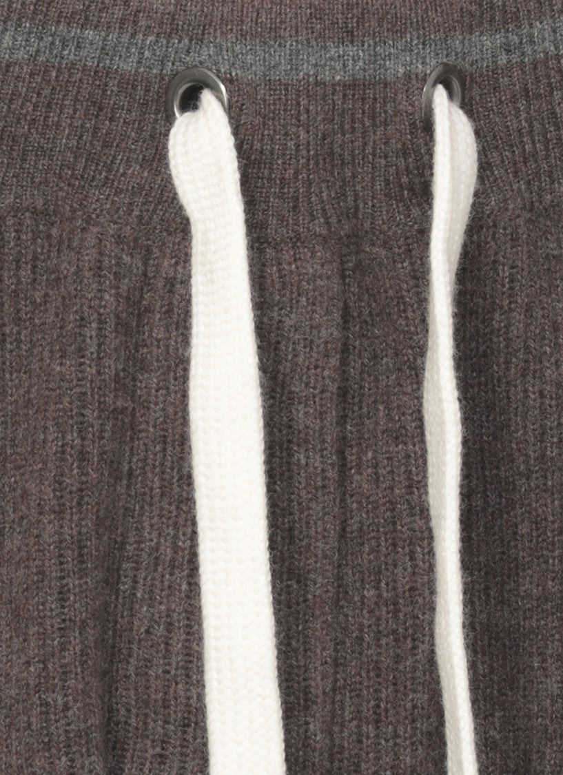 Brunello Cucinelli Brown Wool And Cashmere Pants