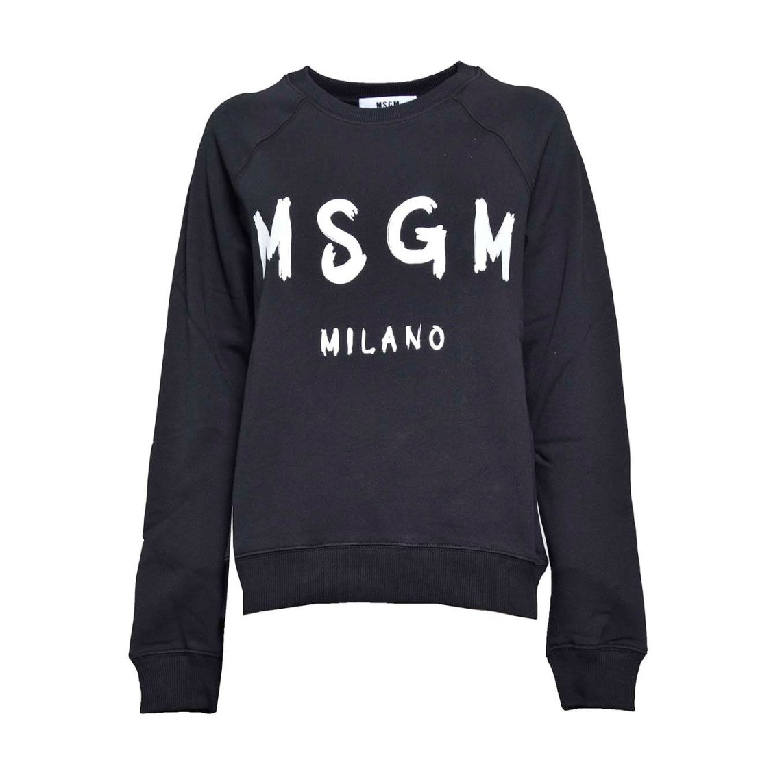 Msgm Black Cotton Crewneck Sweatshirt