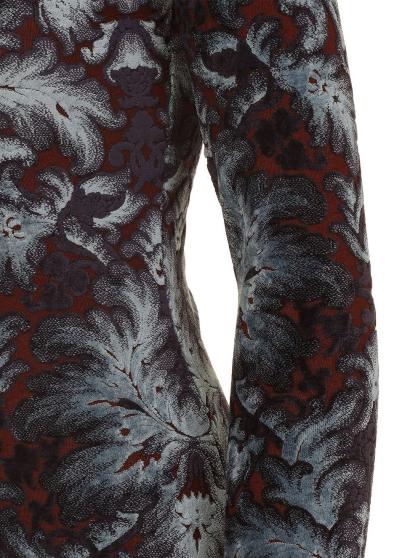 Etro Fitted Midi Dress With Swirling Pattern