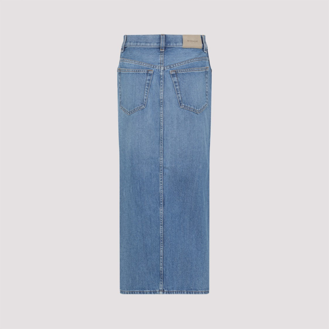 Givenchy High-Waisted Light Blue Denim Maxi Skirt