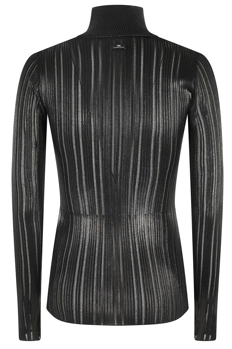 Elisabetta Franchi High Collar Slim Fit Tricot Sweater