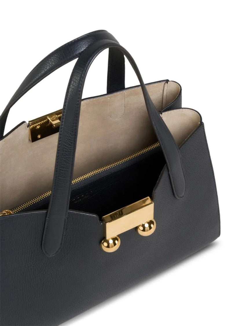 Marni Structured Black Calf Leather Handbag