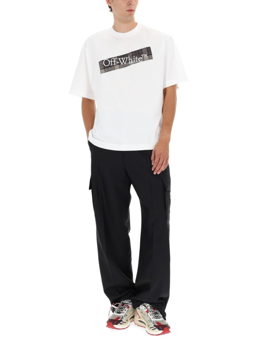 Off-White White Short-Sleeve T-Shirt With Embroidered Details