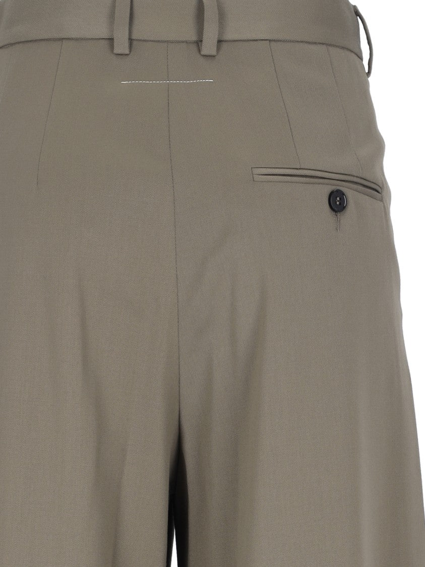 Mm6 By Maison Margiela Pleated Palazzo Pants – Green