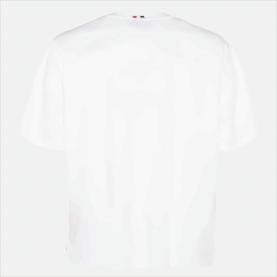 Thom Browne White Short-Sleeve T-Shirt With Striped Pocket Accents