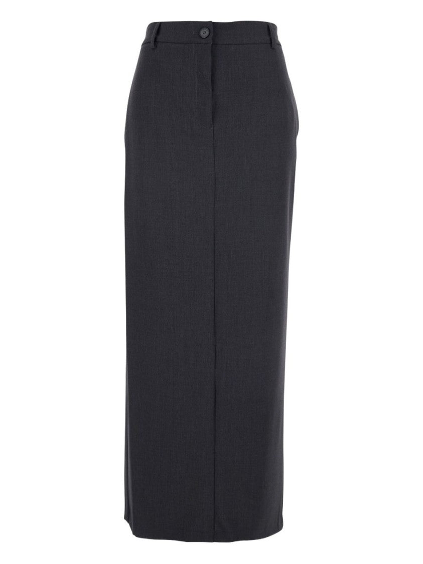 Twin-Set Tailored Midi Skirt With Button Closure