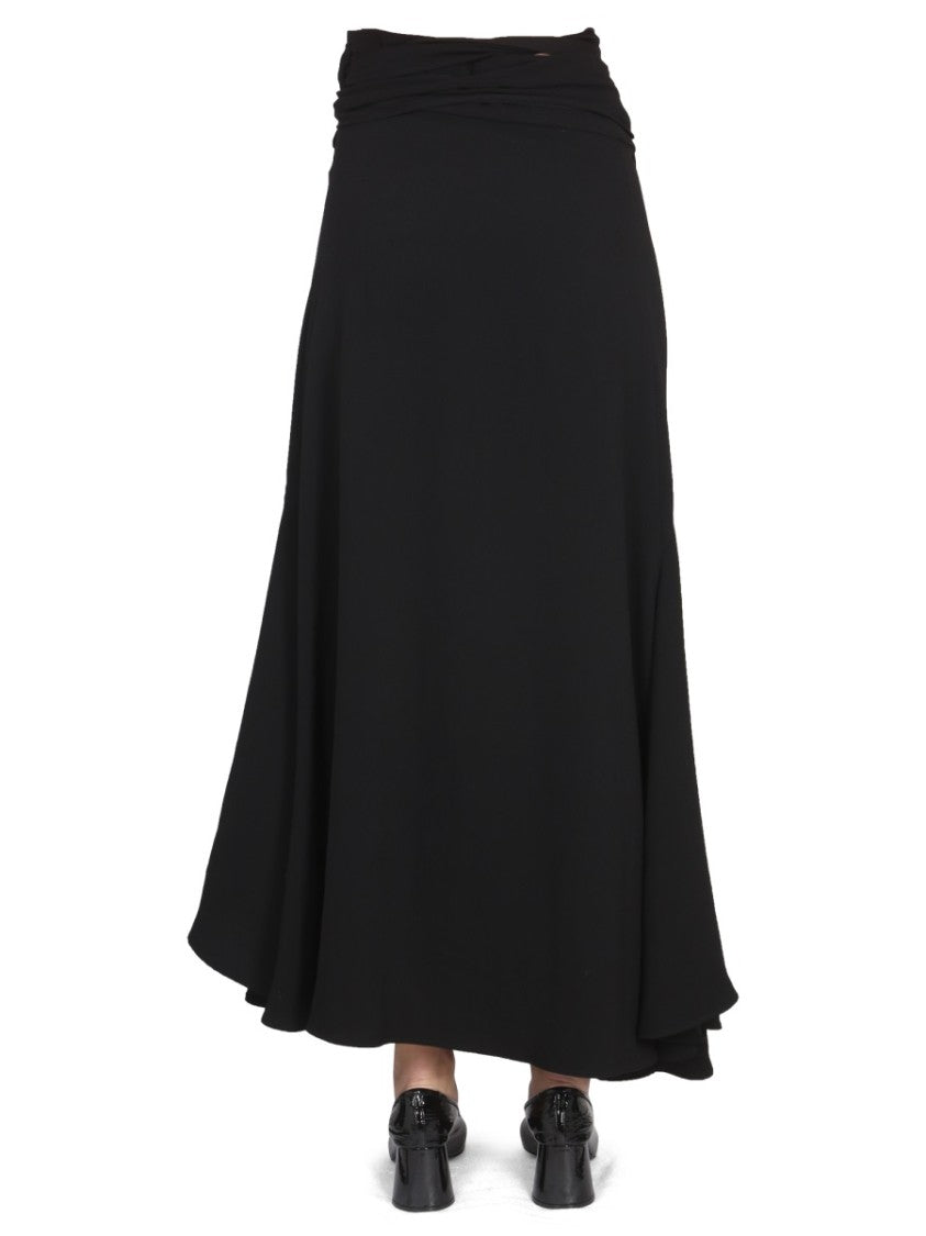 Stefano Mortari High-Waisted Skirt With Prominent Waist Bow
