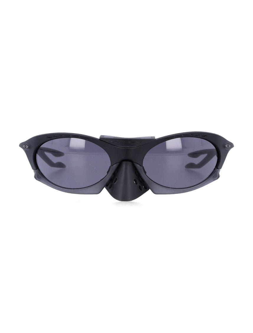 Oakley Plantaris Wraparound Black Frame Sunglasses