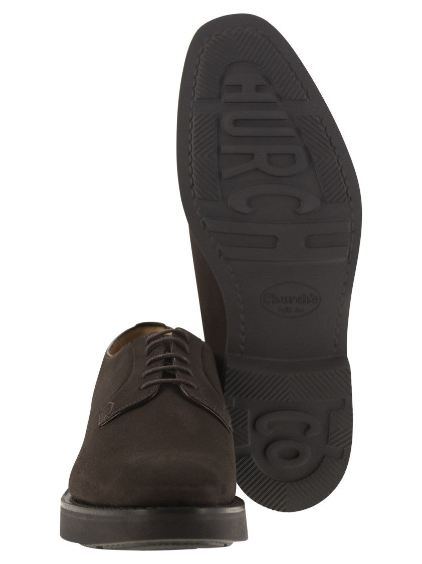 Church's Suede Calfskin Derby With Goodyear Construction