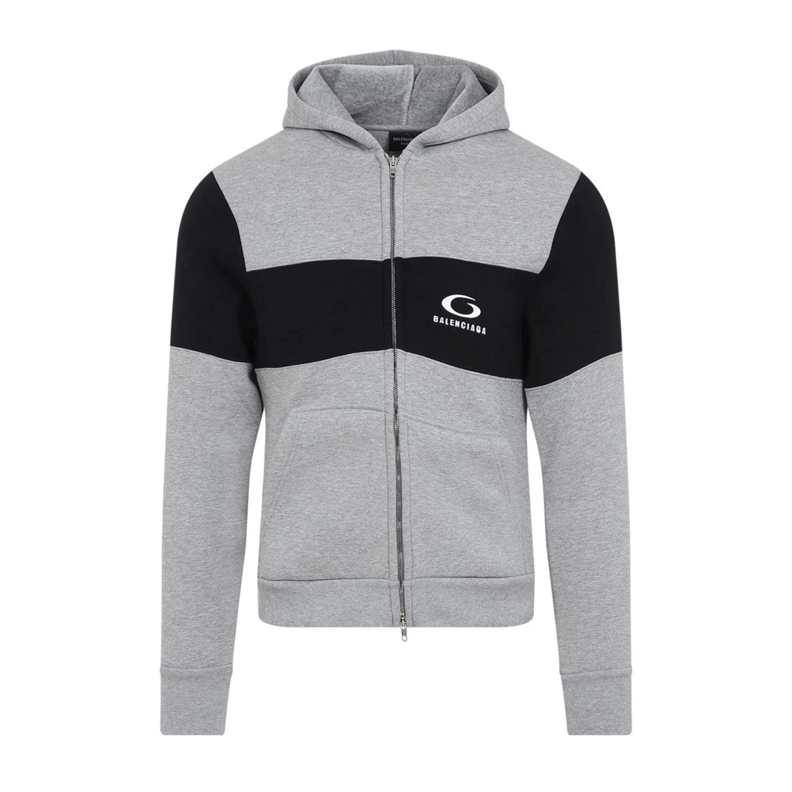 Balenciaga Zip-Up Hoodie With Color Block Design