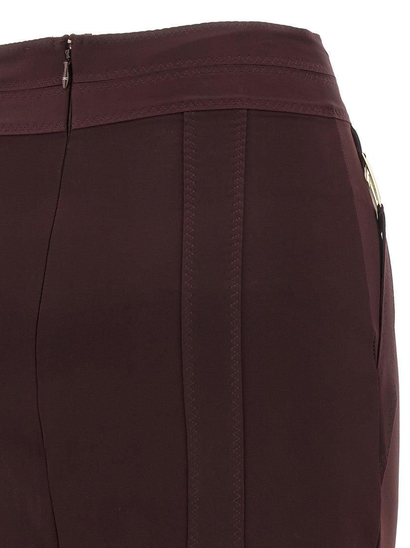 Elisabetta Franchi Corsetry-Inspired Midi Skirt With Zigzag Stitching