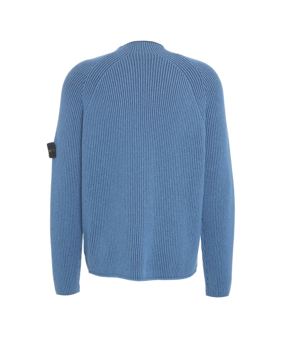 Stone Island Ribbed Sweater With Logo