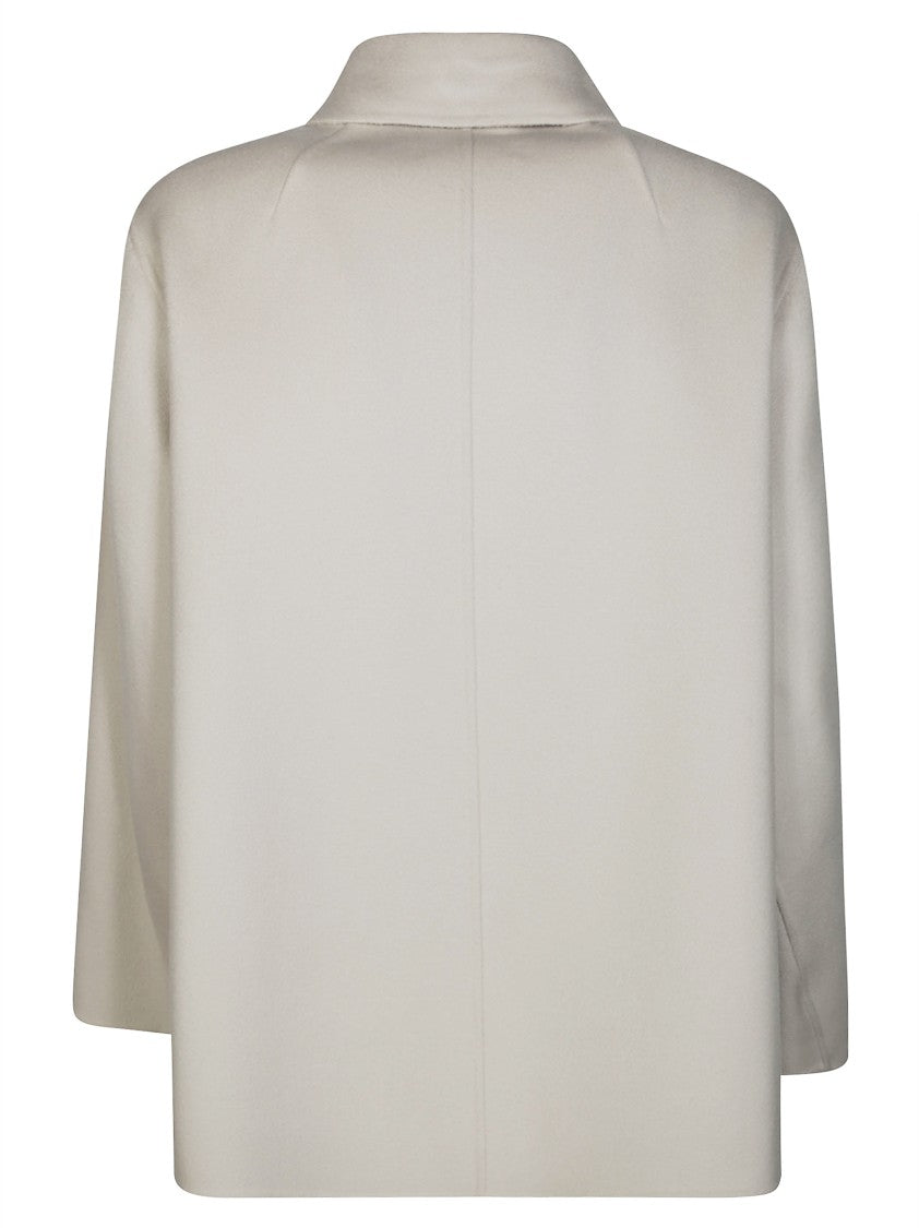 Max Mara Boxy Short Caban Coat With Rounded Collar
