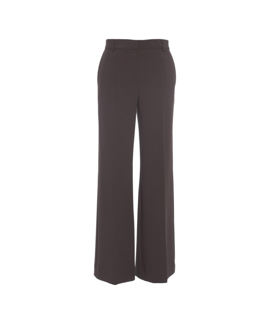 Ottod'ame Wide-Leg Trousers With High Waist And Pressed Pleats