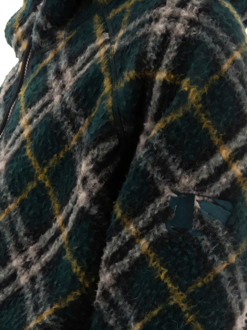 Burberry Plush Hooded Sweatshirt With Classic Plaid Pattern