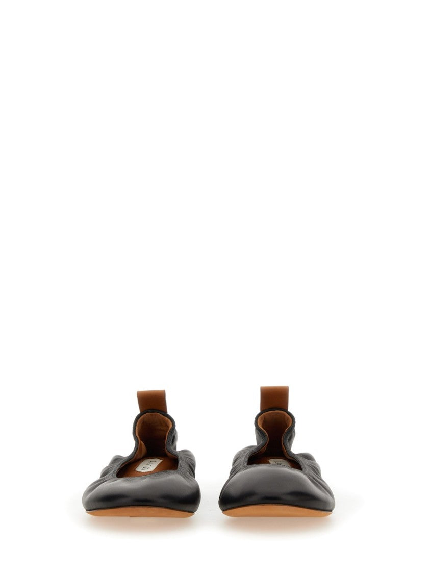 Lanvin Gathered Design Leather Ballerina Flats