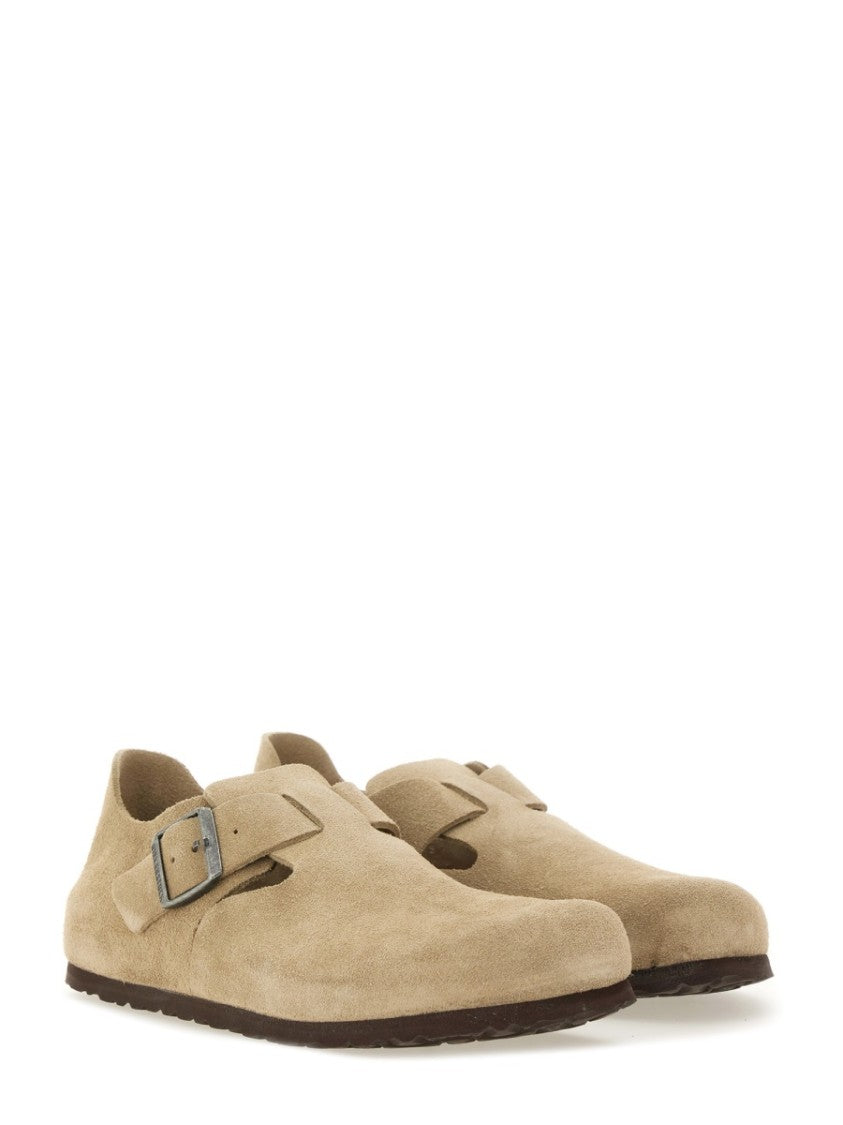 Birkenstock Slip-On Suede Leather Sabot With Adjustable Buckle