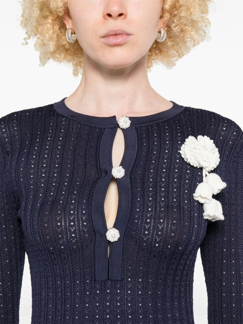 Self-Portrait Crochet-Knit Dress