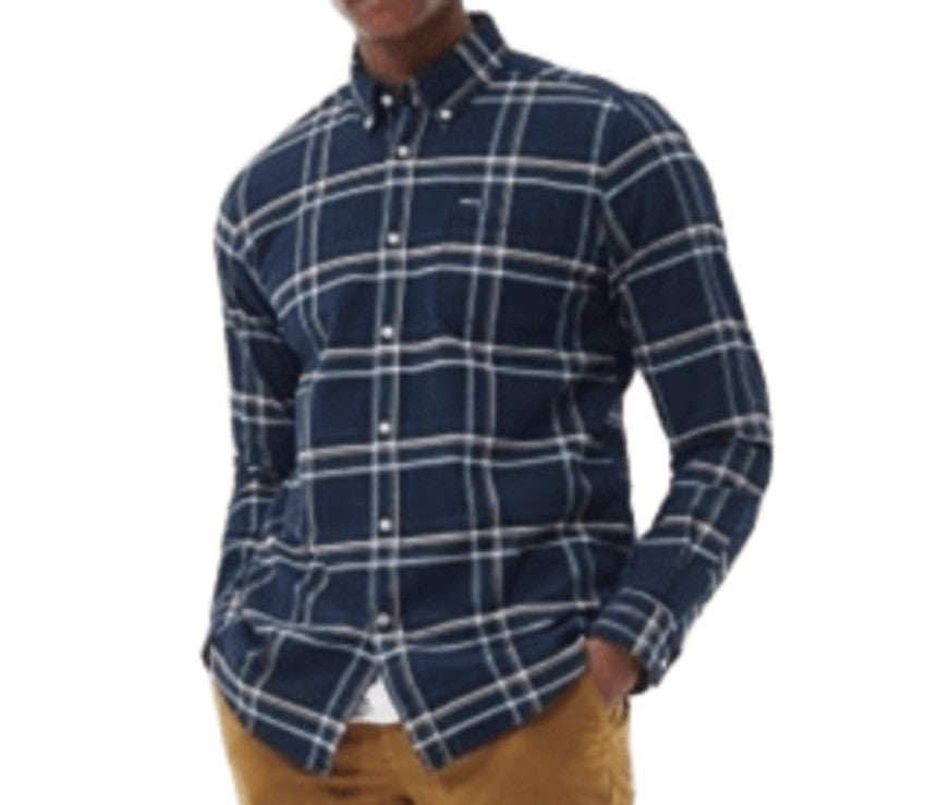 Barbour Long-Sleeve Plaid Shirt With Button-Down Collar