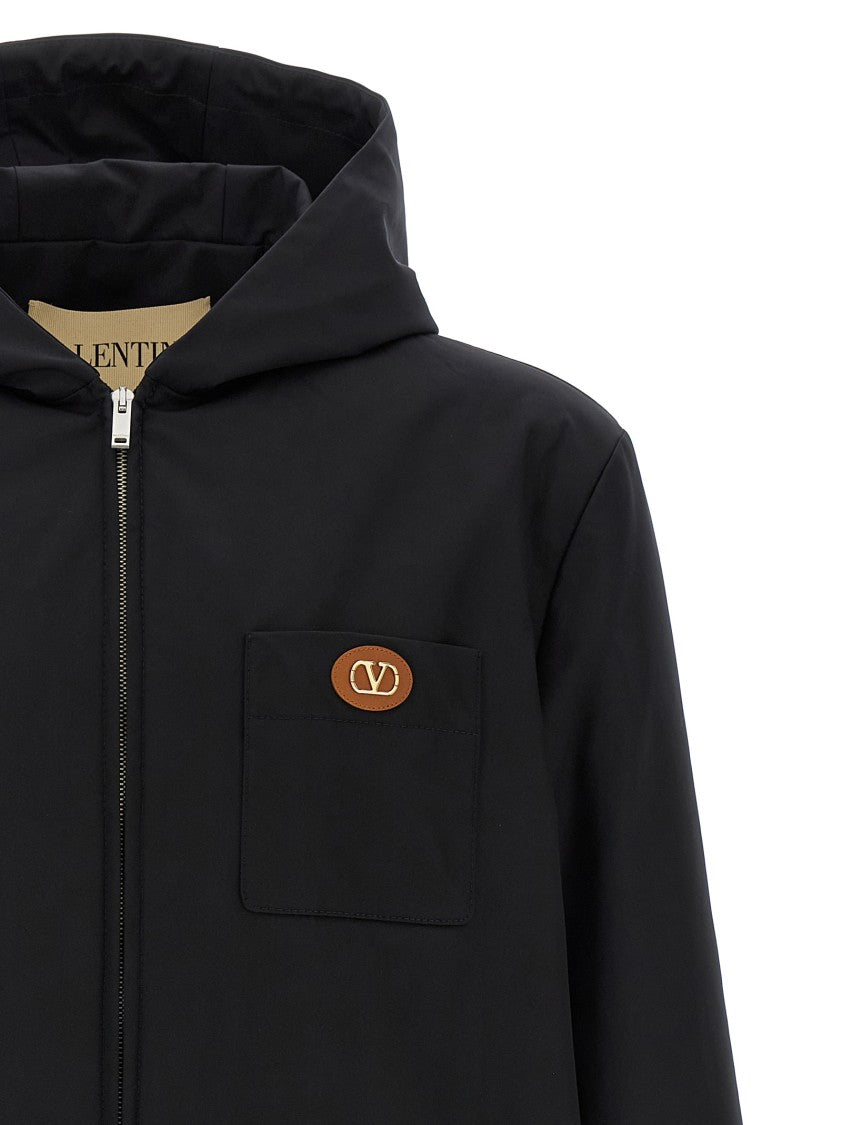 Valentino Garavani Nylon Hooded Jacket With Drawstring