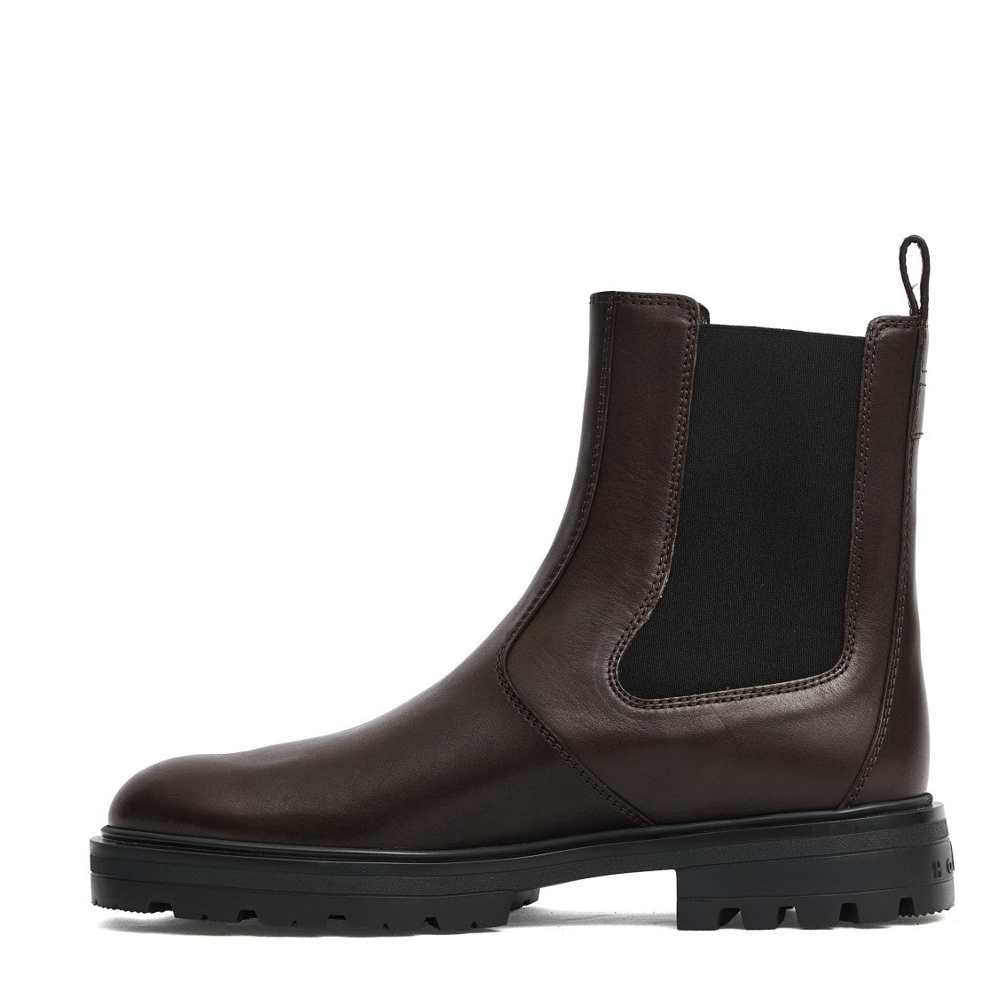 Hogan Brown Leather Chelsea Ankle Boots