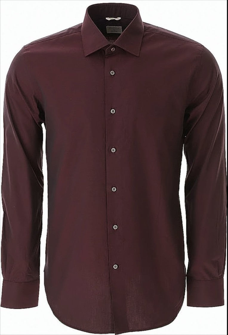 De Siena Bordeaux Shirt With Buttoned Cuffs
