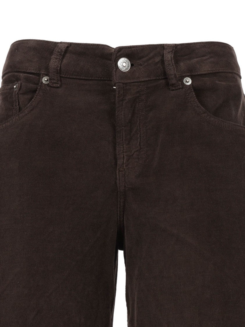 Dondup Wide-Leg Brown Corduroy Trousers