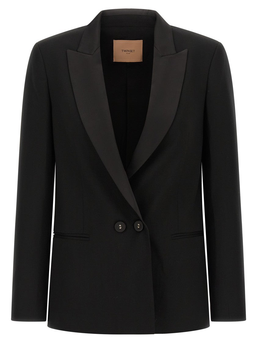 Twin-Set Satin Lapel Blazer
