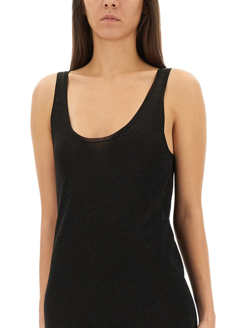 Saint Laurent Floor-Length Lurex Knit Dress