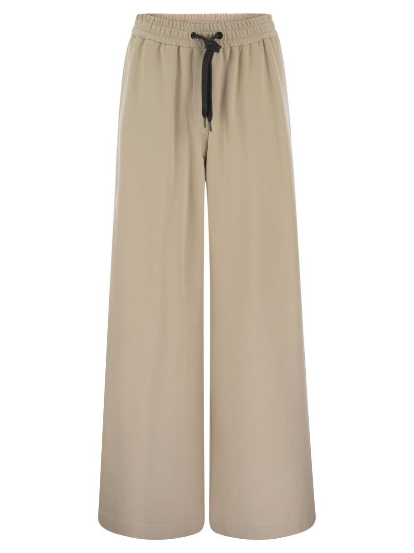 Brunello Cucinelli Track Trousers In Cotton Fleece Smooth