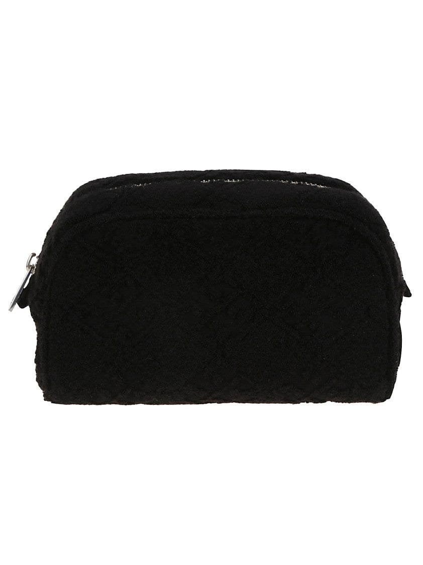 Tory Burch Textured Black Clutch With Rounded Silhouette