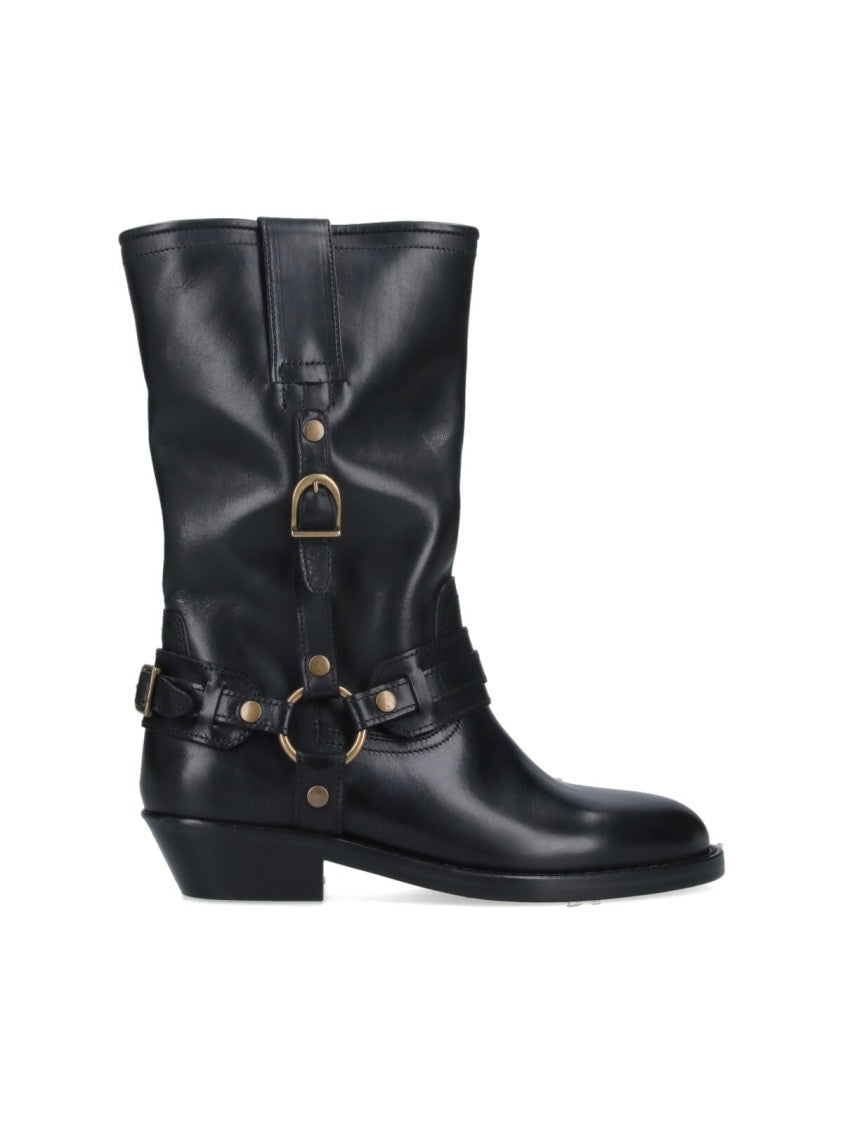 Isabel Marant "Heiko" Leather Ankle Boots – Black