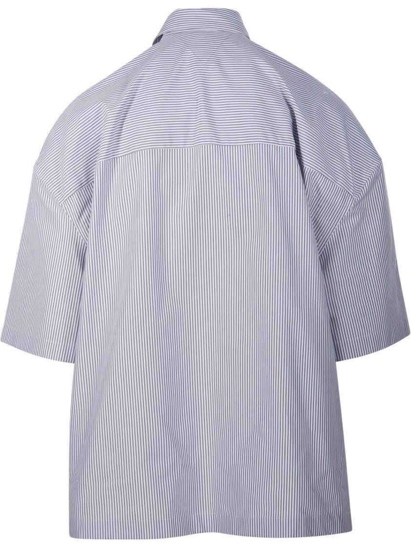 Bottega Veneta Striped Overshirt With "Bv" Embroidery