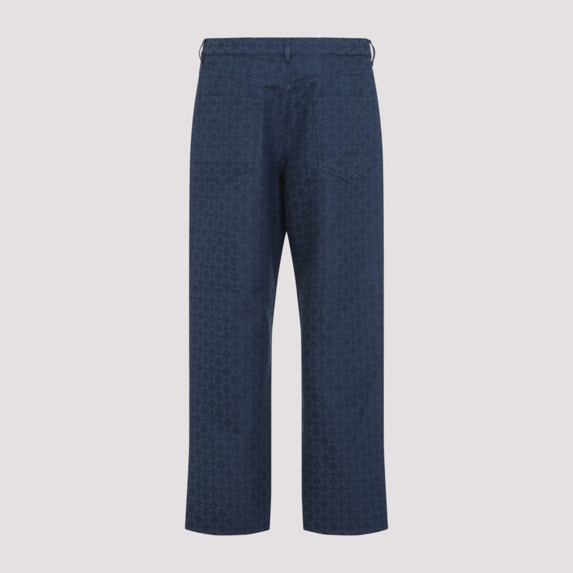 Givenchy Grey/Blue Signature G Logo Straight Hem Cotton Pants