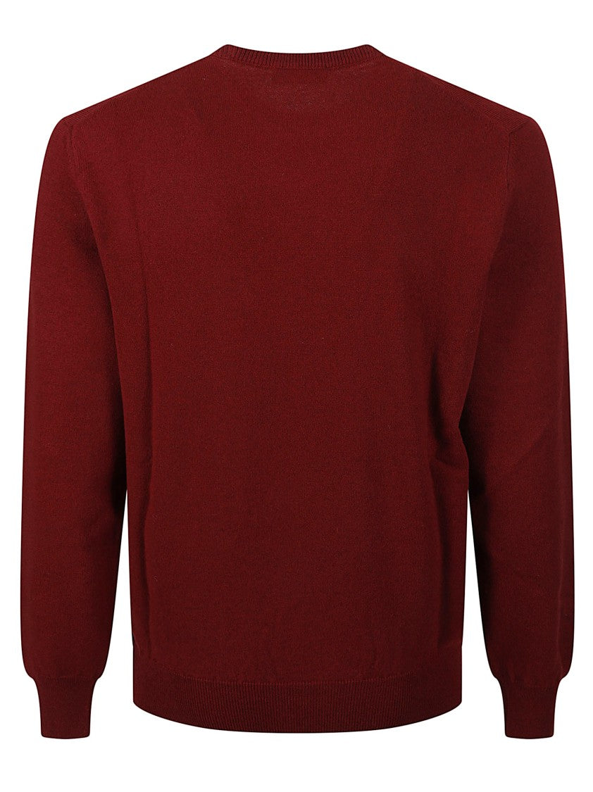 Piacenza Cashmere Fine Knit Cashmere Crewneck Sweater In Deep Burgundy