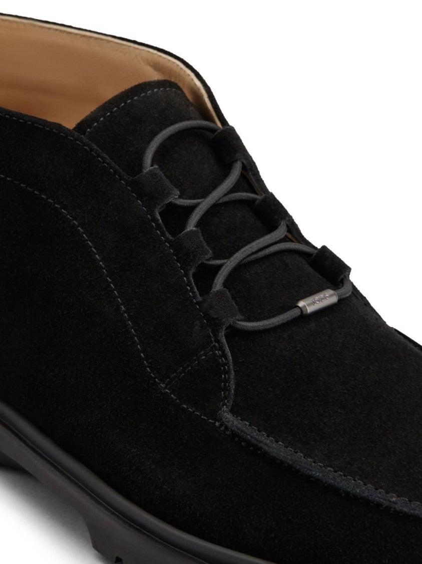 Tod's Black Suede Flat Shoes