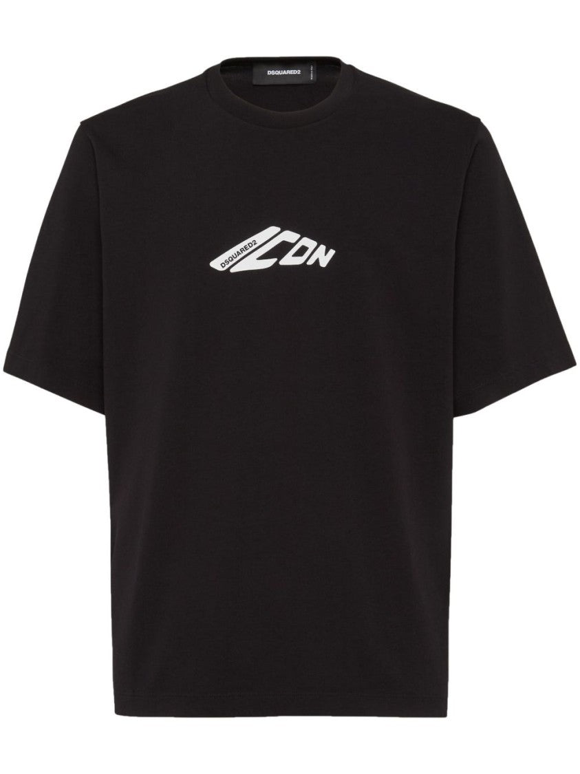 Dsquared2 Graphic Print Cotton Jersey T-Shirt With Crew Neck