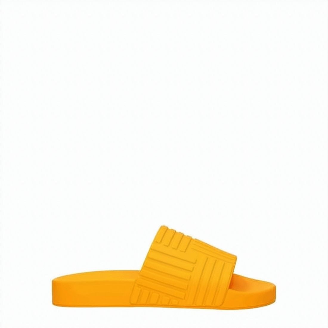 Bottega Veneta Textured Geometric Orange Mules With Bold Design