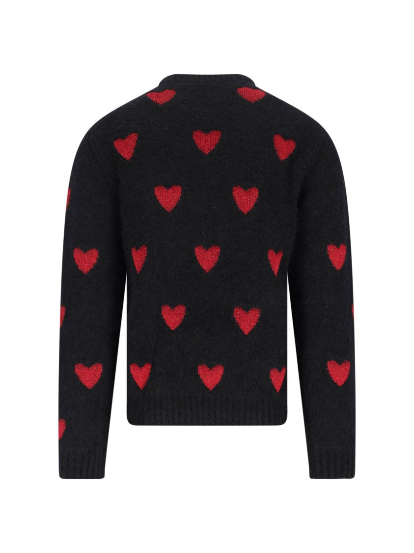 Valentino Heart Jacquard Sweater – Navy